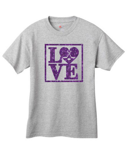Hockey Love Glitter T-Shirt - Adult